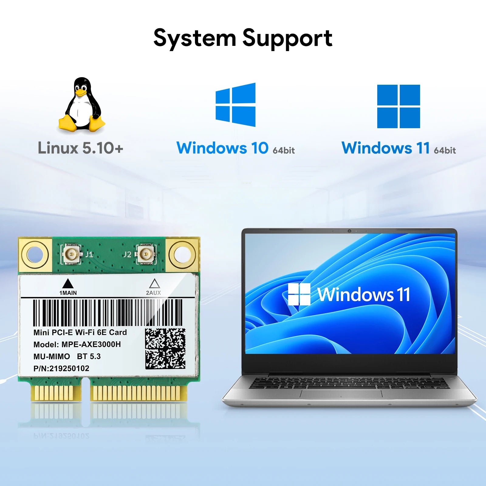 EDUP AX210HMW Mini PCI-E WiFi 6E Card