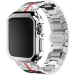 Stainless Steel Link Strap + TPU Case Combo for Apple Watch