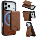 iPhone 17 Series Leather MagSafe Case with Removable Card Cover