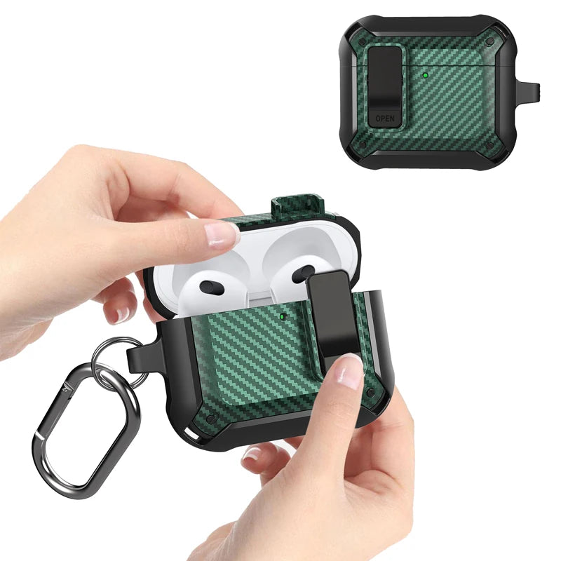 Luxury Carbon Fiber Texture Earphone Case for AirPods Pro