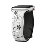 Silicone Floral Engraved Watch Band for Apple Watch