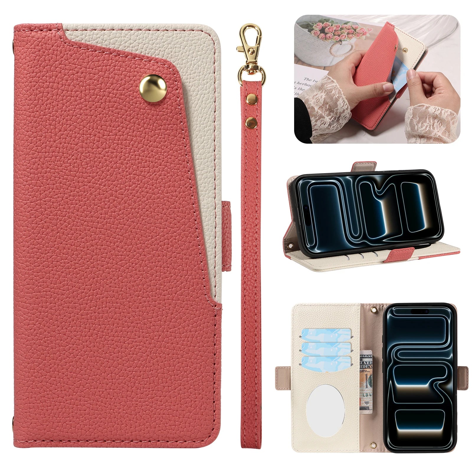 Skin Feel Leather Wallet Case for iPhone 17 Series