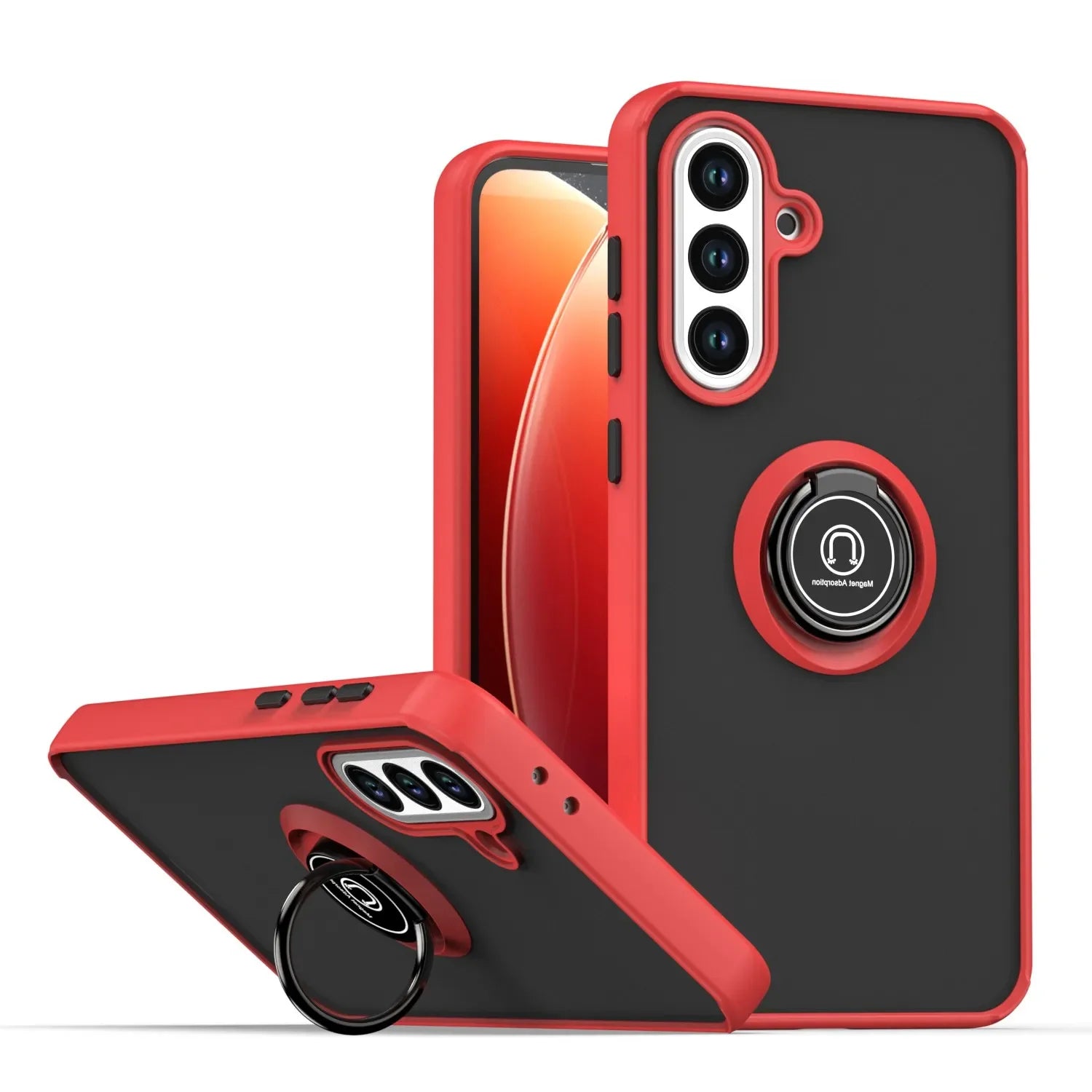Shockproof Armor Matte Magnetic Case with Ring Stand for Samsung Galaxy A36
