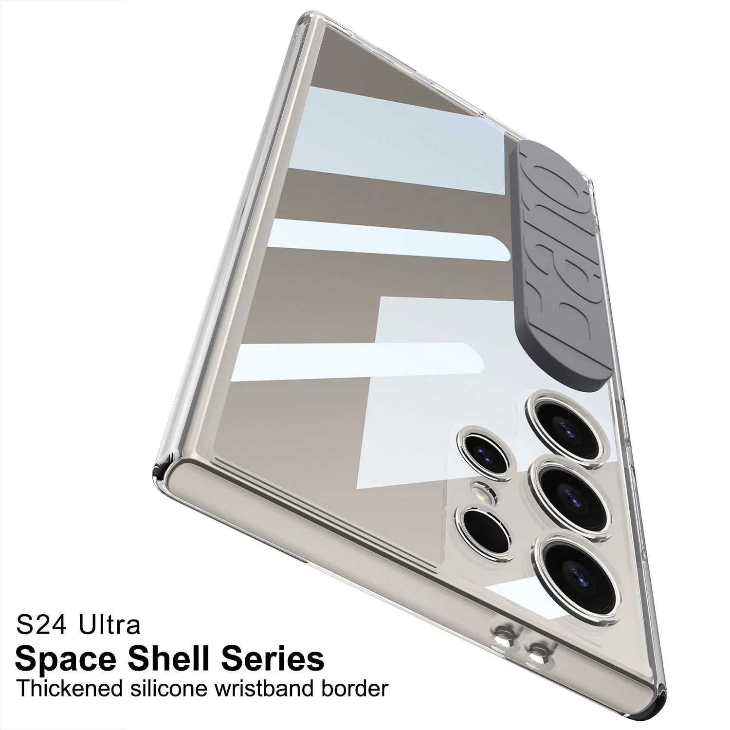 Shockproof Hard Back Case with Airbag Silicone Wrist Strap for Galaxy S24 Ultra