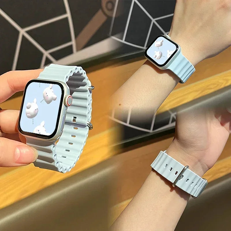 Breathable Ocean-Inspired Silicone Sport Band for Apple Watch