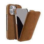 Premium Genuine Leather Magnetic Flip Case for iPhone 16 Series