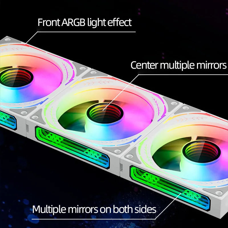 Teucer JM-3 120mm 3-in-1 Magic Wire-Free Splicing PWM ARGB PC Case Fan