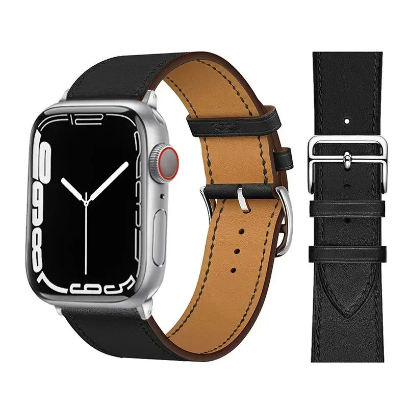 Premium Classic Leather Watch Strap for Apple Watch