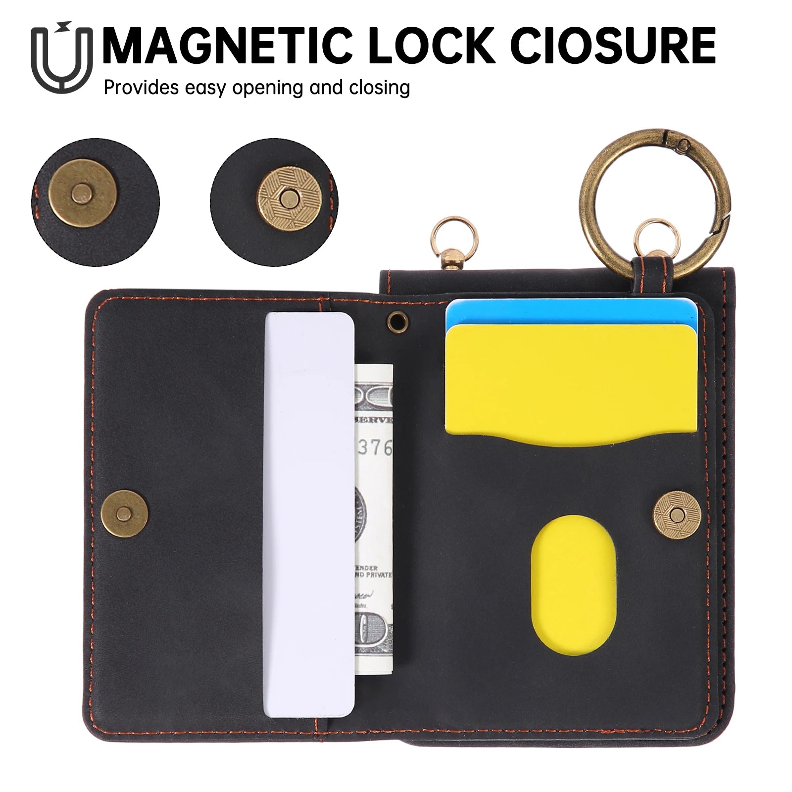 Samsung Galaxy Z Flip 7 Leather Magnetic Wallet Case with Card Slots