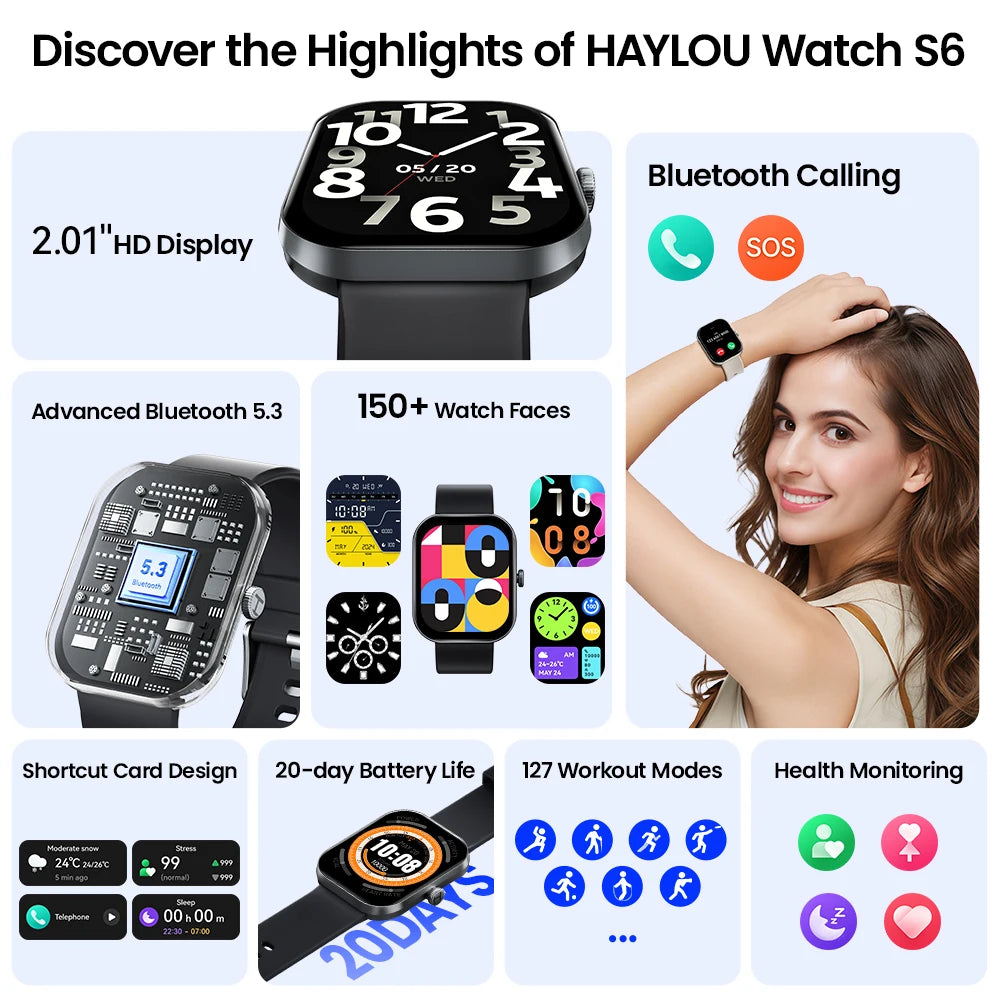 Haylou Watch S6 Smartwatch with Voice Assistant and Fitness Monitoring