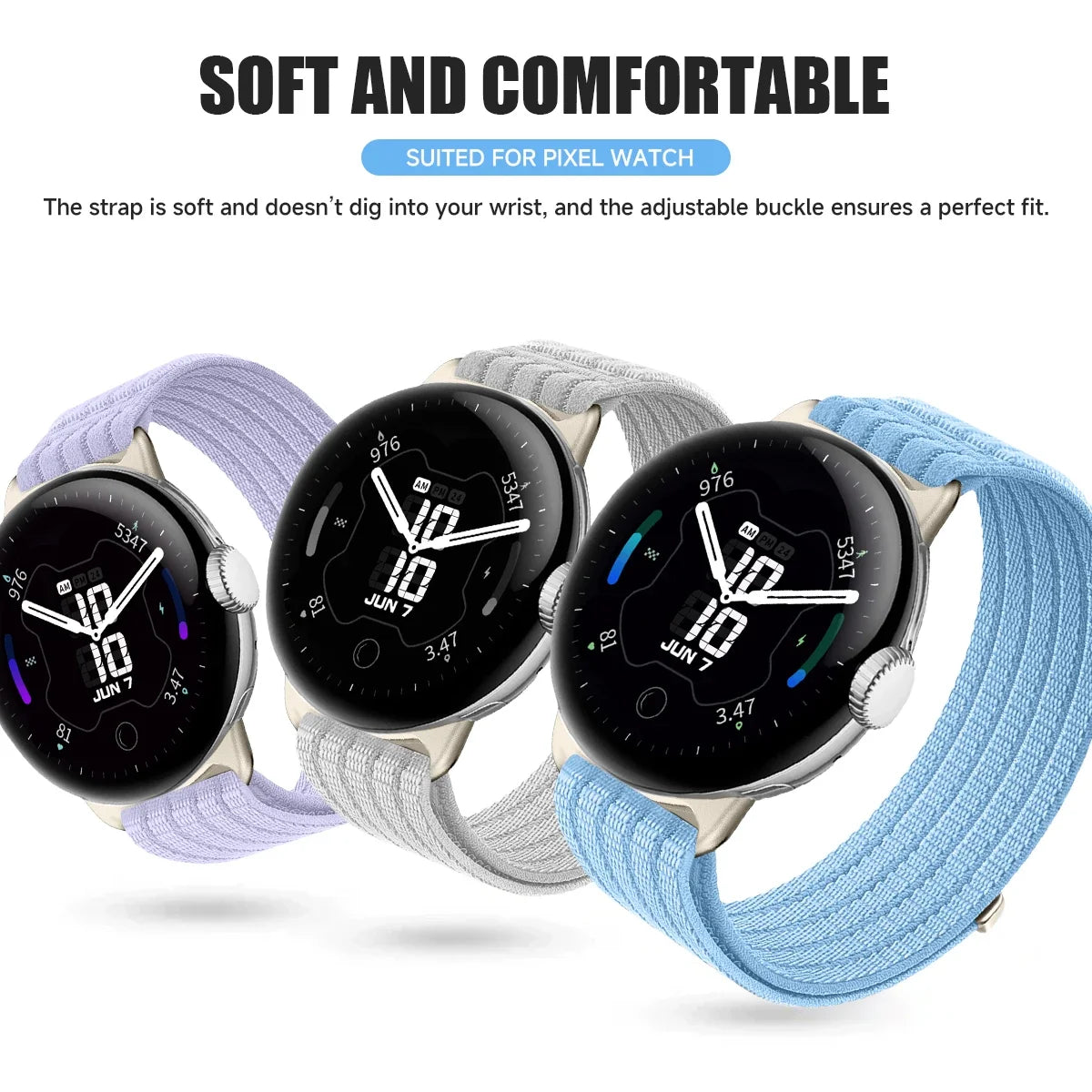 Breathable Braided Nylon Band with Quick-Release Connector for Google Pixel Watch 4
