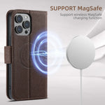 iPhone 15 Series Flip Leather MagSafe Case with Card Holder