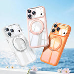 Clear MagSafe Case with Rotating Ring Stand and Removable Camera Protector for iPhone 17 Series