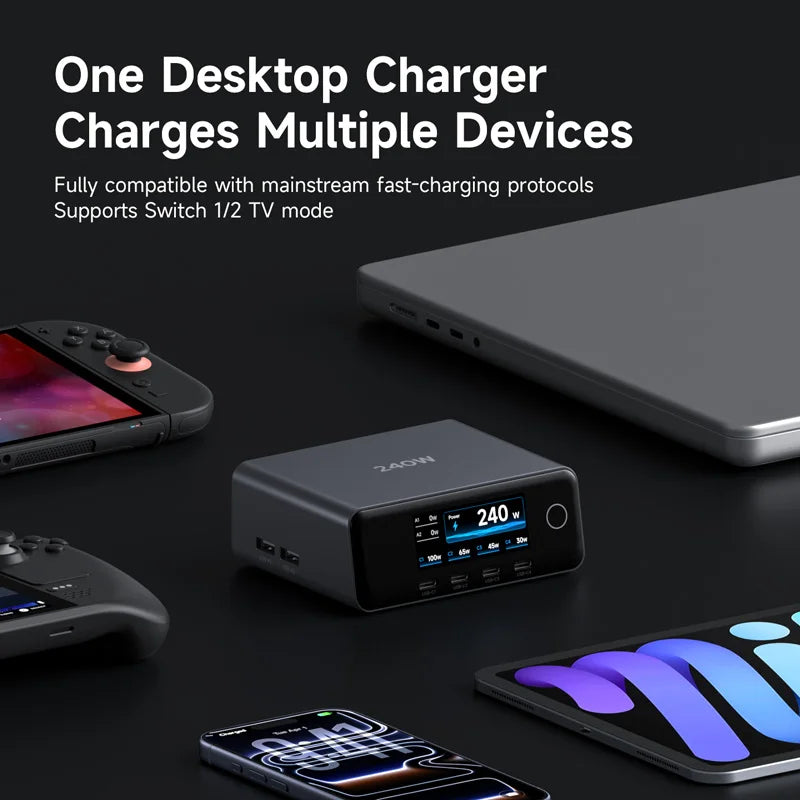 Hagibis 240W Six-Port GaN Desktop Charging Station
