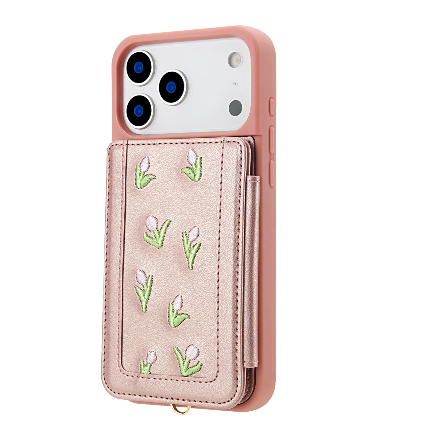 Skin Feel Embroidered Leather Wallet Case for iPhone 17 Series