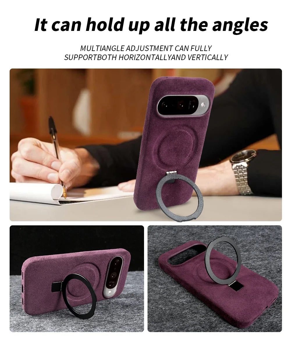 Google Pixel 10 Series Alcantara Magnetic Case with Foldable Stand