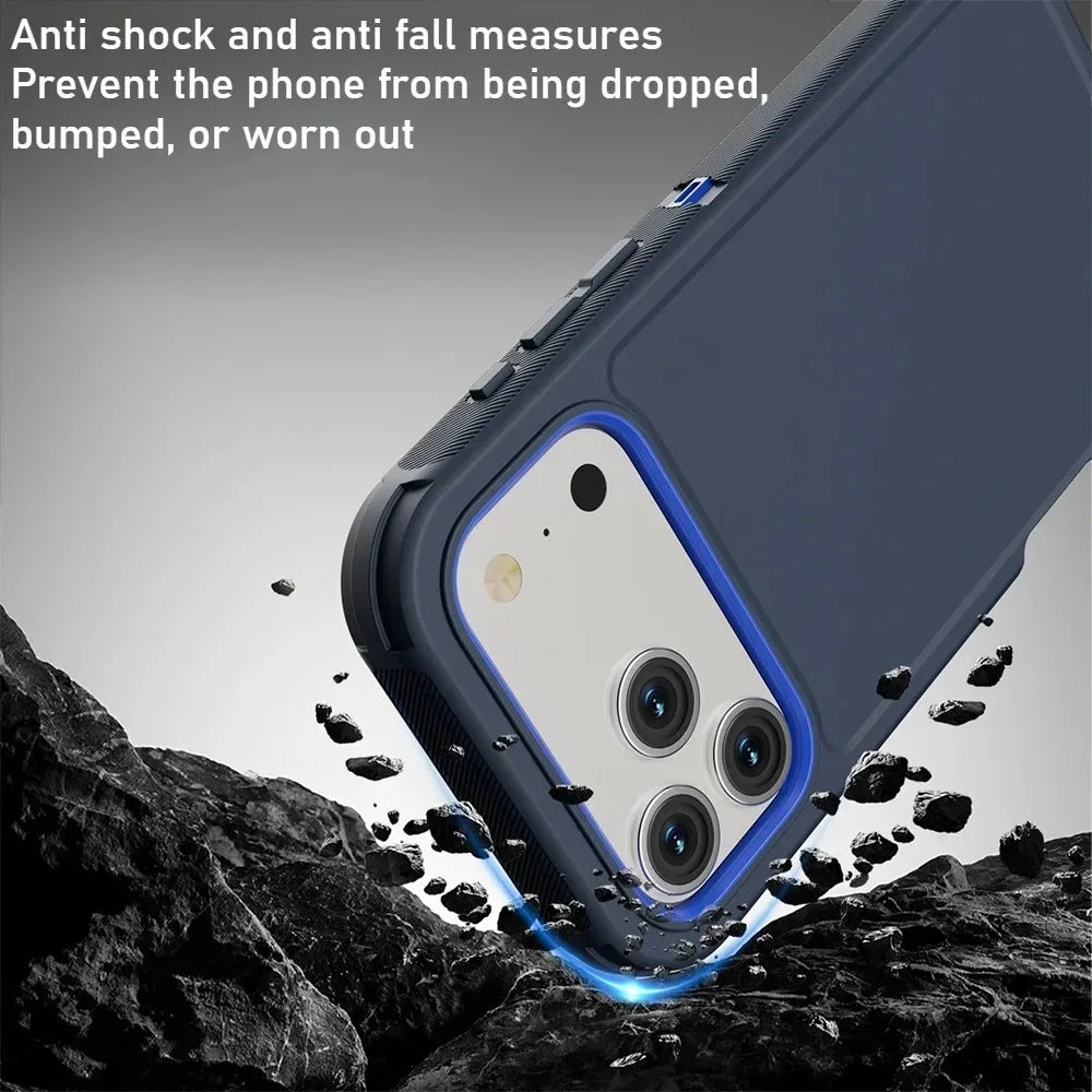 Shockproof Rugged Case with Raised Edge Protection for iPhone 17 Series