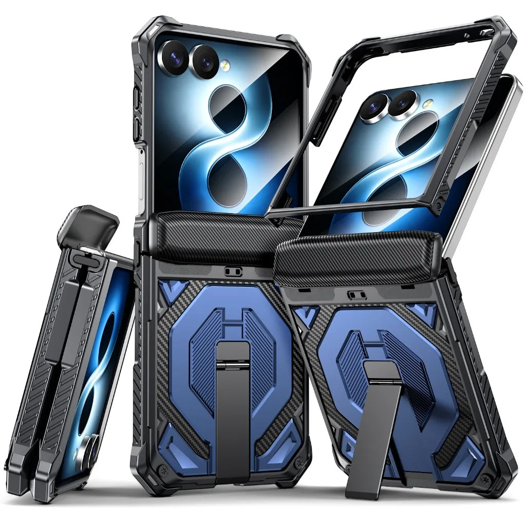 Heavy-Duty Magnetic Case with Kickstand for Samsung Galaxy Z Flip 8