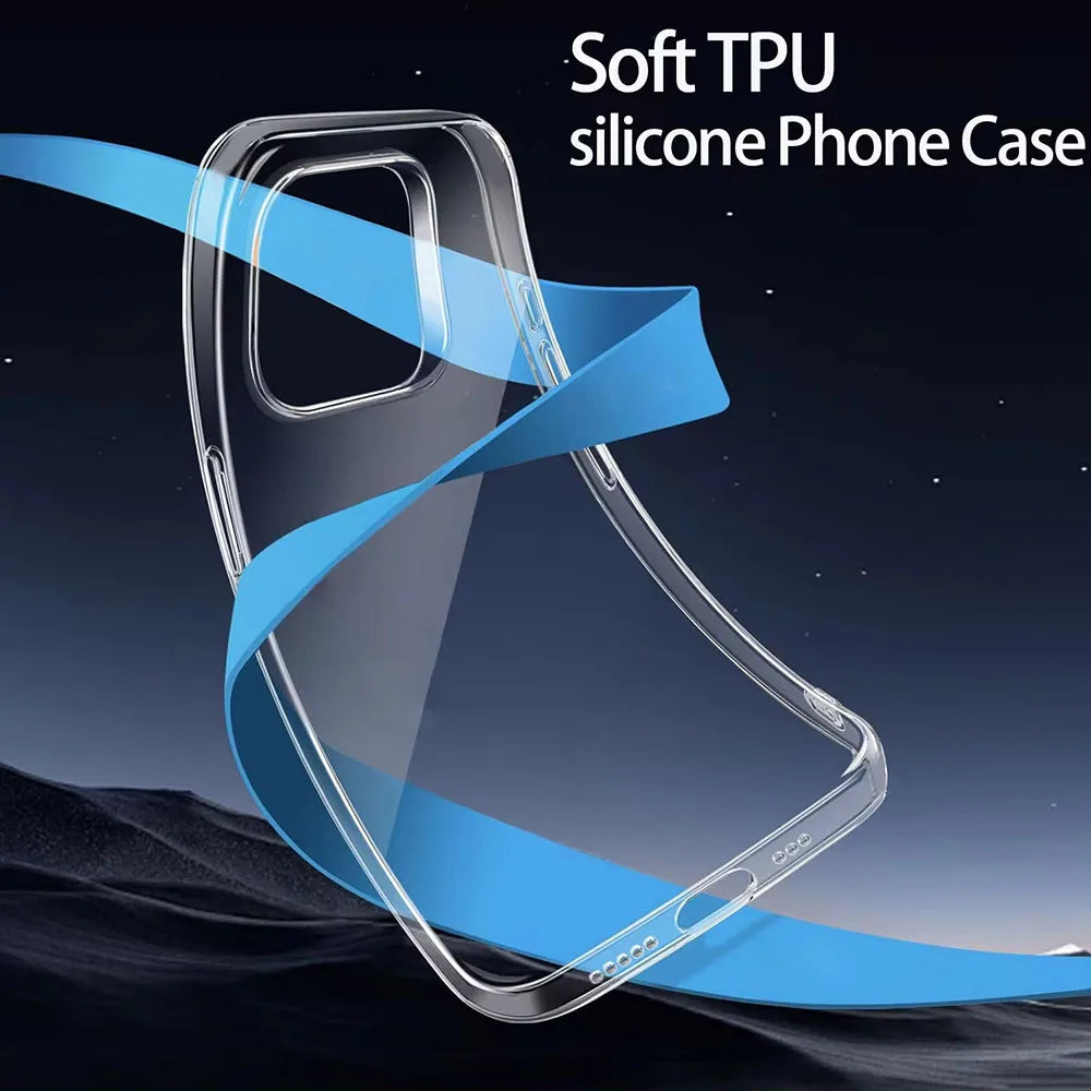 Ultra-Thin Soft Transparent Silicone Case for iPhone 16 Series