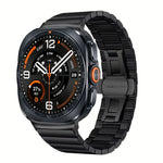 Polished Stainless Steel Bracelet with Dual-Sided Butterfly Clasp for Samsung Galaxy Watch 9