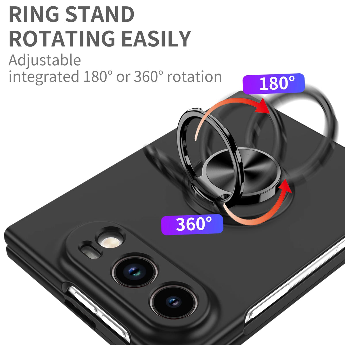 Hard Polycarbonate Case with Dual Rotating Ring Holders for iPhone Duo