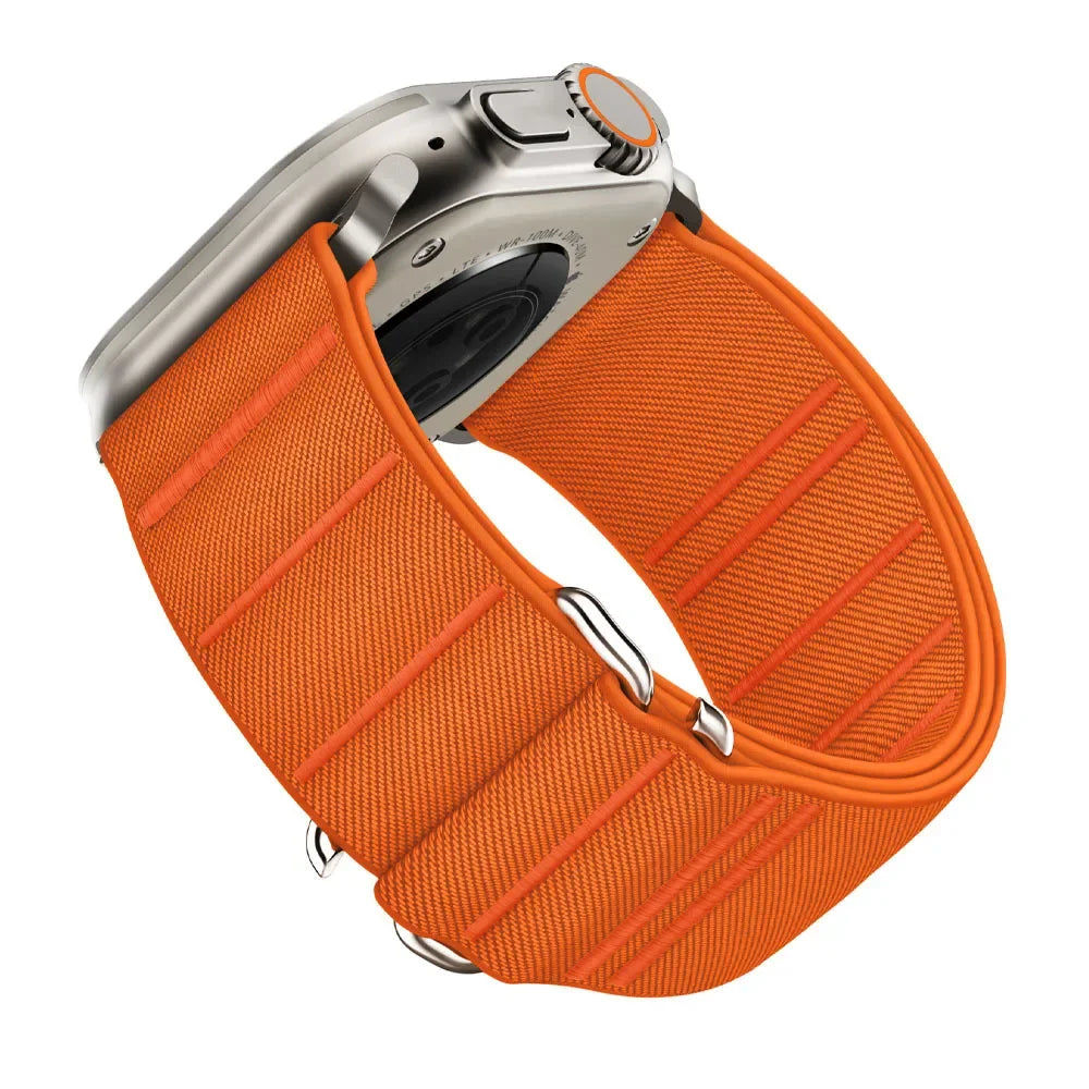 Woven Nylon Loop Closure Band with Shaped Buckle for Apple Watch