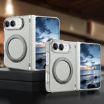 Shockproof Lychee Leather Case with 360° Rotating Ring Stand for iPhone Duo