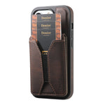 iPhone 16 Series Leather Magnetic Wallet Case with Detachable Card Bag