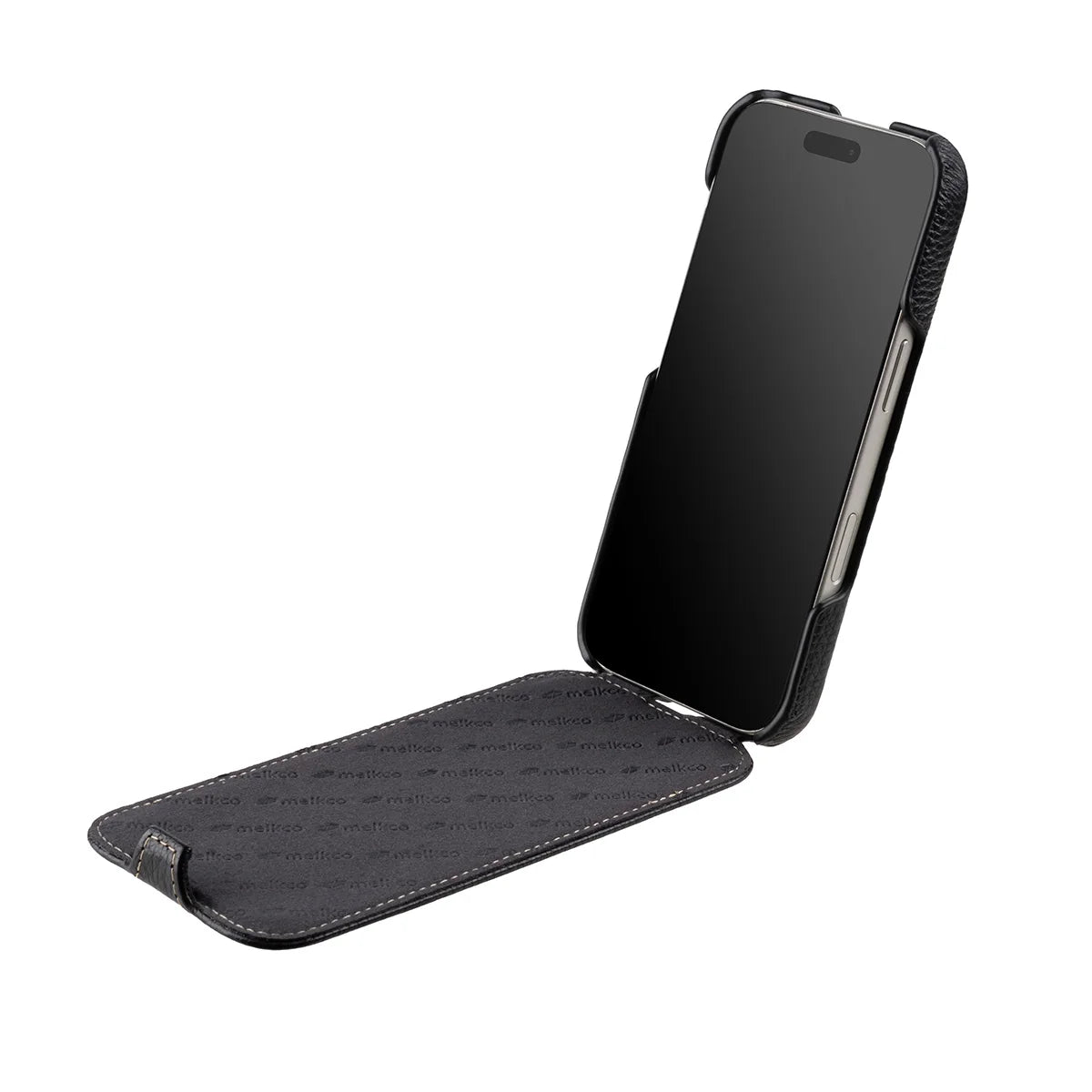 Vertical Flip Cowhide Leather MagSafe Case for iPhone 17 Series