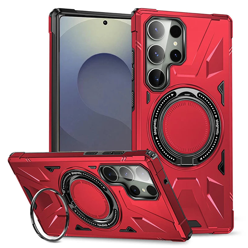 Shockproof Magnetic Armor Case with Ring Stand for Samsung Galaxy S26 Series