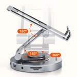 CABLETIME 8-in-1 USB-C Hub Dock with 360° Rotating Stand