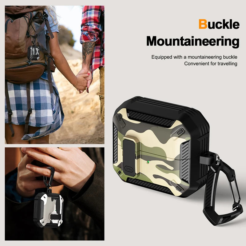 Camouflage Design Shockproof TPU Case for Samsung Galaxy Buds 3 & Buds 3 Pro