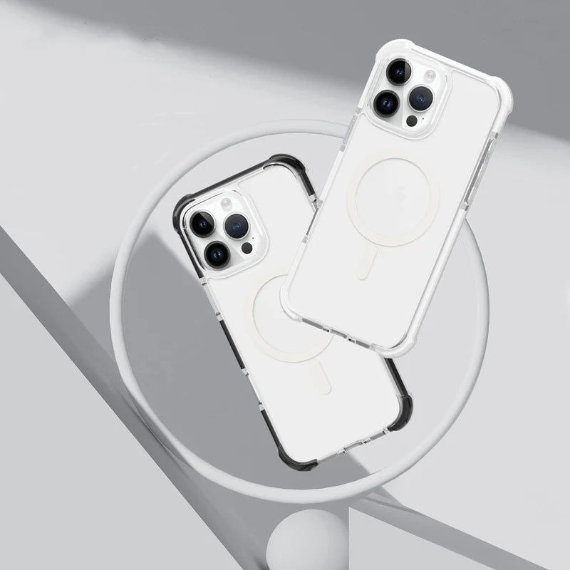 Transparent MagSafe Case with Clear Acrylic Bumper for iPhone 16 Series