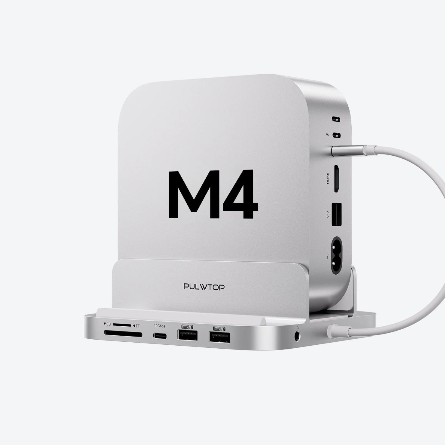 PULWTOP Mac Mini M4 Dock with M.2 SSD Slot 4TB and SD TF Reader