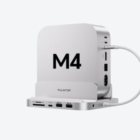 PULWTOP Mac Mini M4 Dock with M.2 SSD Slot 4TB and SD TF Reader