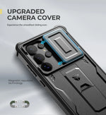Military-Grade Protection Rugged Case with Camera Cover & Built-In Screen Protector for Samsung Galaxy S25 Ultra