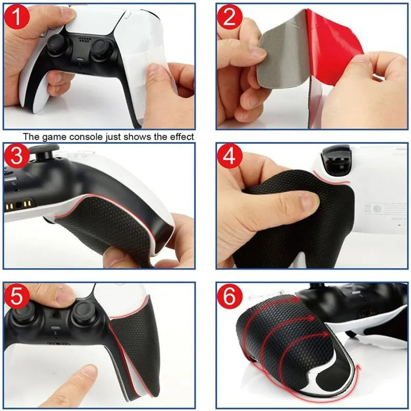 Textured Rubber Anti-Slip Sweat-Absorbent Grip Sticker for PlayStation 5 Controller