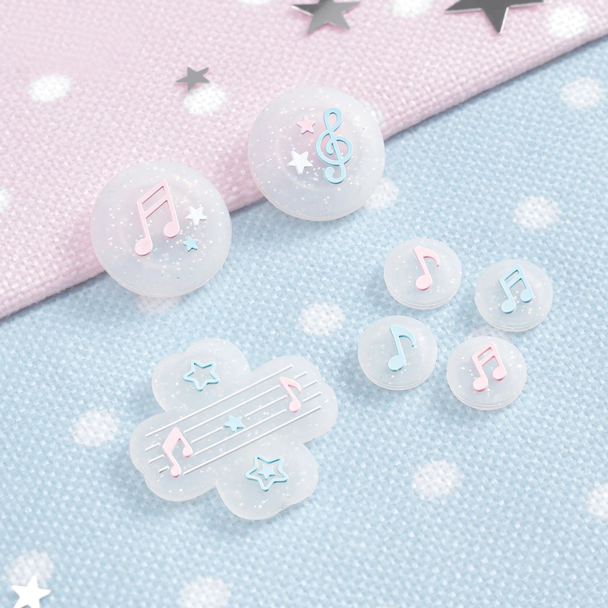 Glitter Thumb Stick Grip Caps and Button Stickers for Nintendo Switch 2