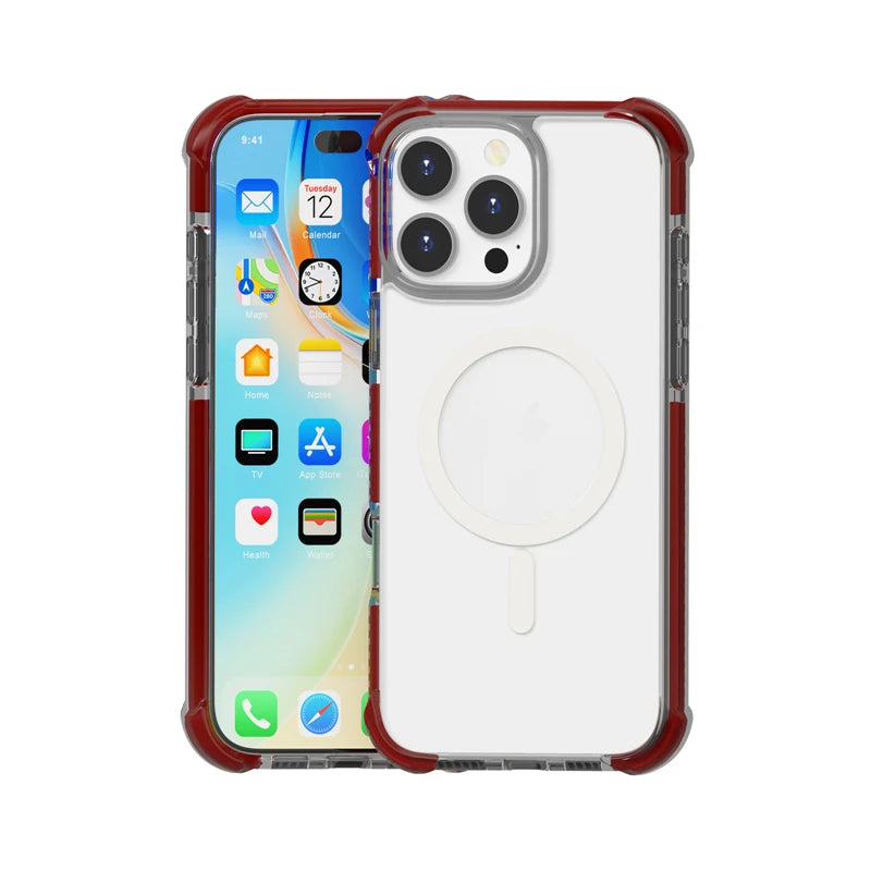 Transparent MagSafe Case with Clear Acrylic Bumper for iPhone 16 Series