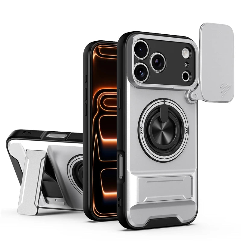iPhone 17 Series MagSafe Case with Sliding Lens Cover and Stand