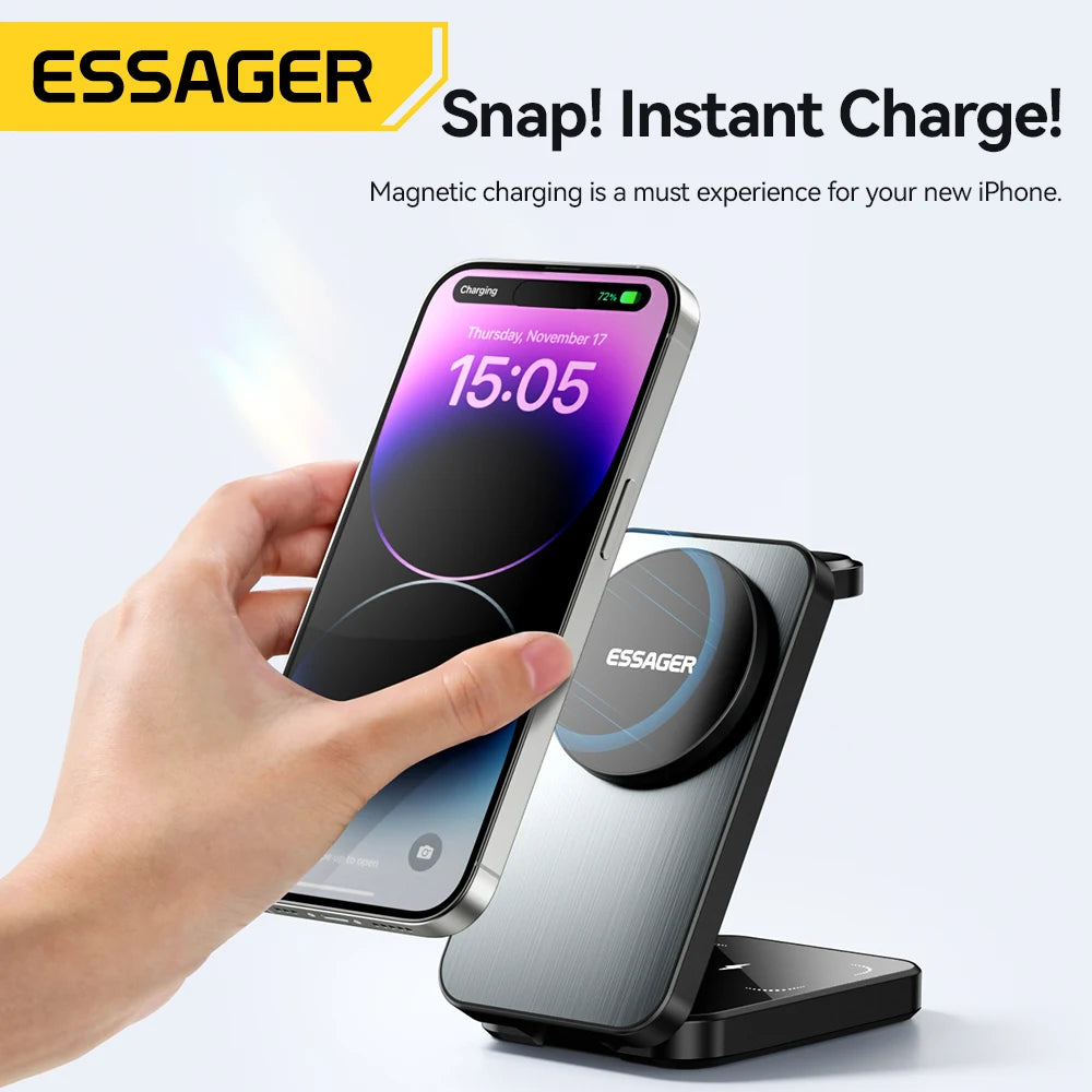 Essager 3-in-1 Magnetic 15W Wireless Charger Stand