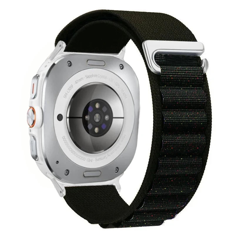 Breathable Nylon Weave Watch Band with Metal C-Hook Closure for Samsung Galaxy Watch Ultra 2
