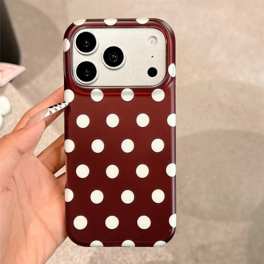 Translucent Polka Dot Case with Raised Camera Frame for iPhone 18 Series