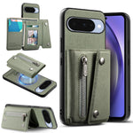 Denim Textured Leather Magnetic Case with Wallet Pocket for Google Pixel 9 Series