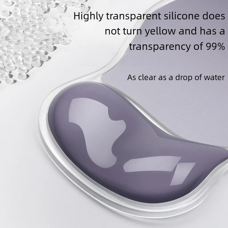 Transparent Silicone Ergonomic Mouse Pad Wrist Rest