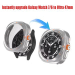 Silicone Band with Tempered Glass Protective Case for Samsung Galaxy Watch 7