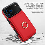 iPhone 17 Series Leather Case with Card Holder and Kickstand