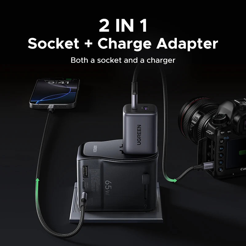 UGREEN Multi-Port GaN Travel Charger - Global Plug Compatibility