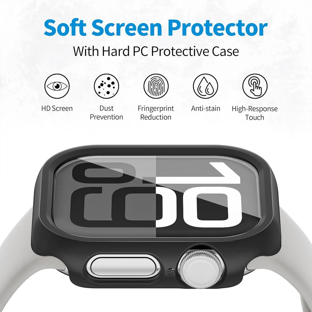 Hollow PC Bumper Case with Screen Protector for Apple Watch