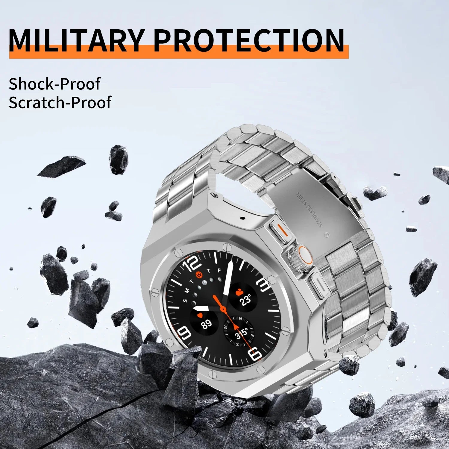 Luxury Stainless Steel Modification Kit for Samsung Galaxy Watch Ultra
